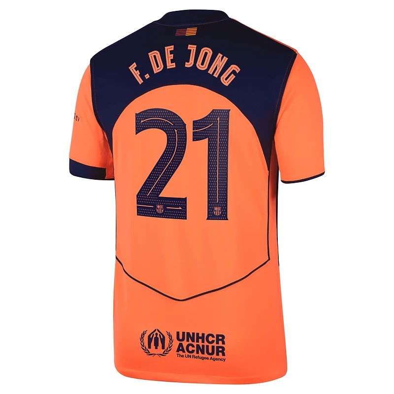 Maillot Nike Frenkie de Jong orange Barcelone 2025/26 troisième réplique pour homme