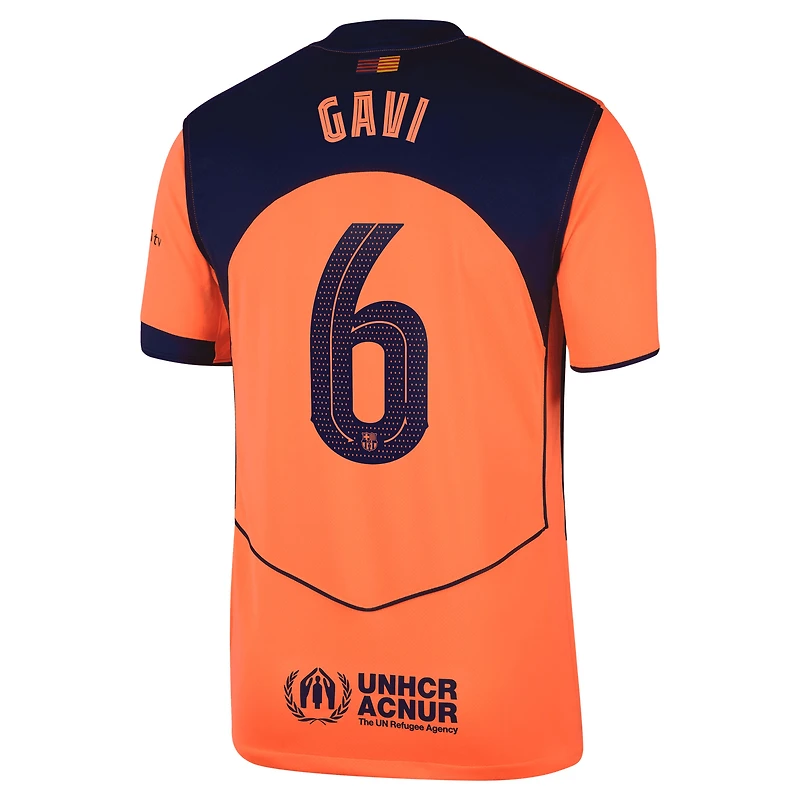 Men's Nike Gavi Orange Barcelona 2025/26 Third Replica Player Jersey