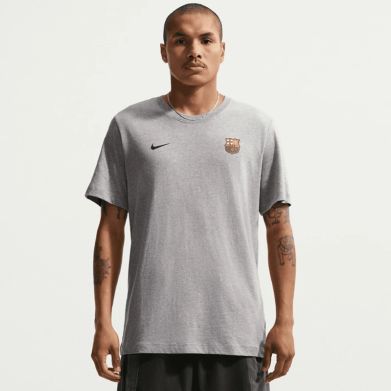 Men's Nike  Gray Barcelona Crest Essential T-Shirt