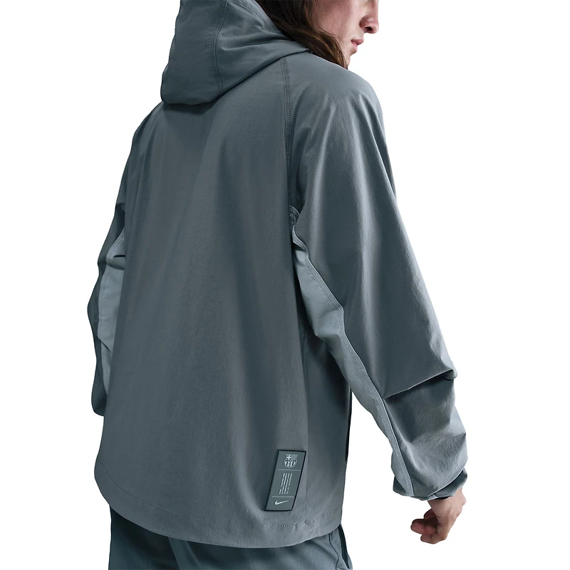 Men's Nike Gray Barcelona Special Edition Full-Zip Woven Fleece Jacket