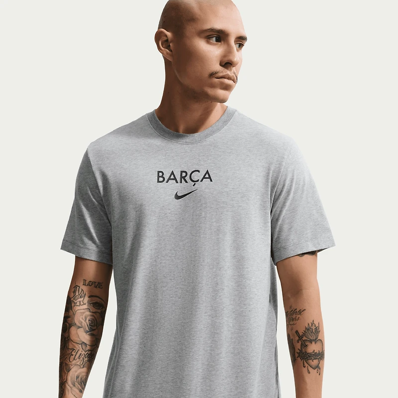 Men's Nike Gray Barcelona Wordmark T-Shirt