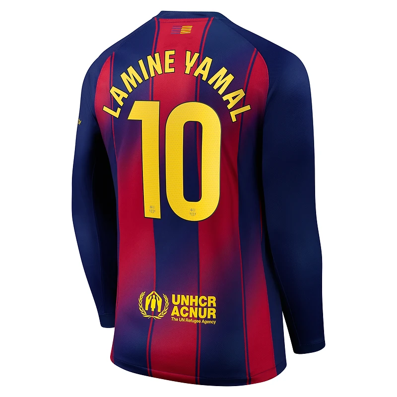 Men's Nike Lamine Yamal Blue Barcelona 2025/26 Replica Long Sleeve Player Jersey