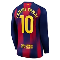 Men's Nike Lamine Yamal Blue Barcelona 2025/26 Replica Long Sleeve Player Jersey