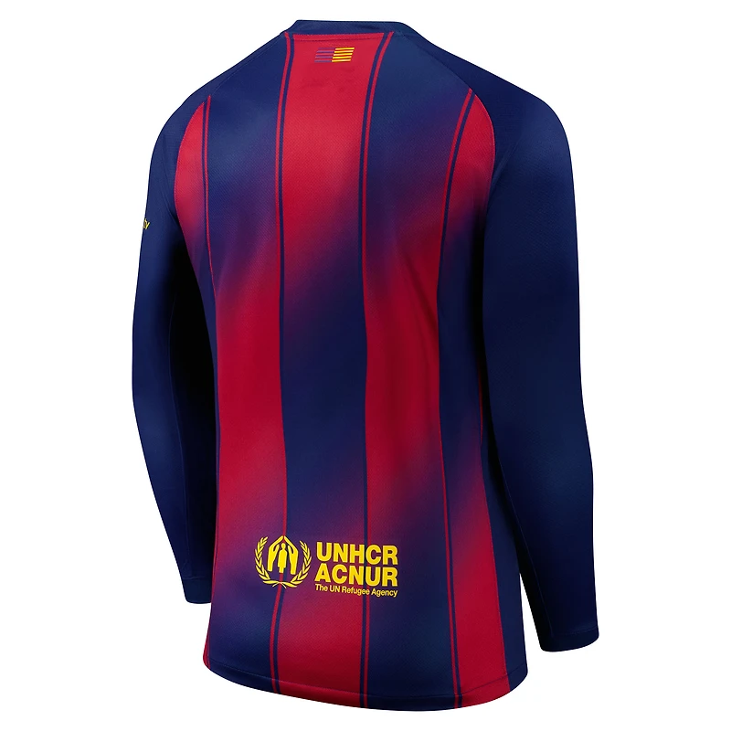 Maillot Nike bleu marine à manches longues pour homme Barcelone 2025/26 Domicile
