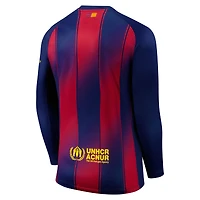 Maillot Nike bleu marine à manches longues pour homme Barcelone 2025/26 Domicile