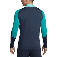 Haut à manches longues avec fermeture éclair quart de performance Nike Barcelona Strike Drill 2023/24 pour Homme Gris