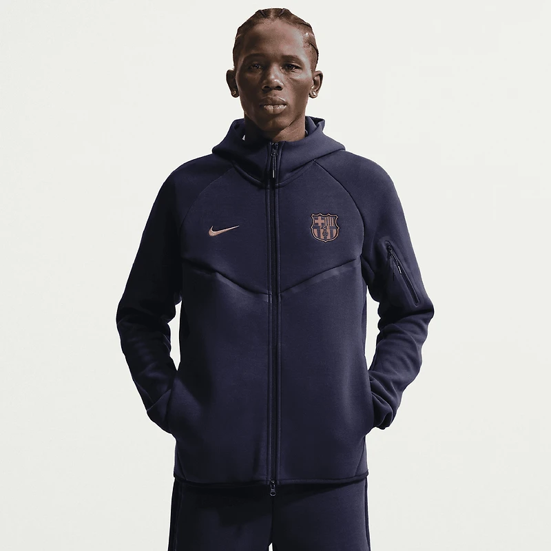 Men's Nike Navy Barcelona Tech Fleece Windrunner Raglan Full-Zip Hoodie