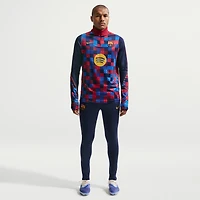Haut à manches longues et col zippé Nike rouge Barcelone 2026/27 Strike Drill pour homme