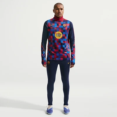 Haut à manches longues et col zippé Nike rouge Barcelone 2026/27 Strike Drill pour homme