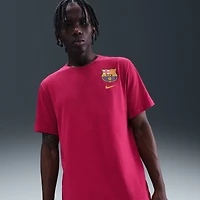 T-shirt Nike rouge avec écusson du FC Barcelone pour homme