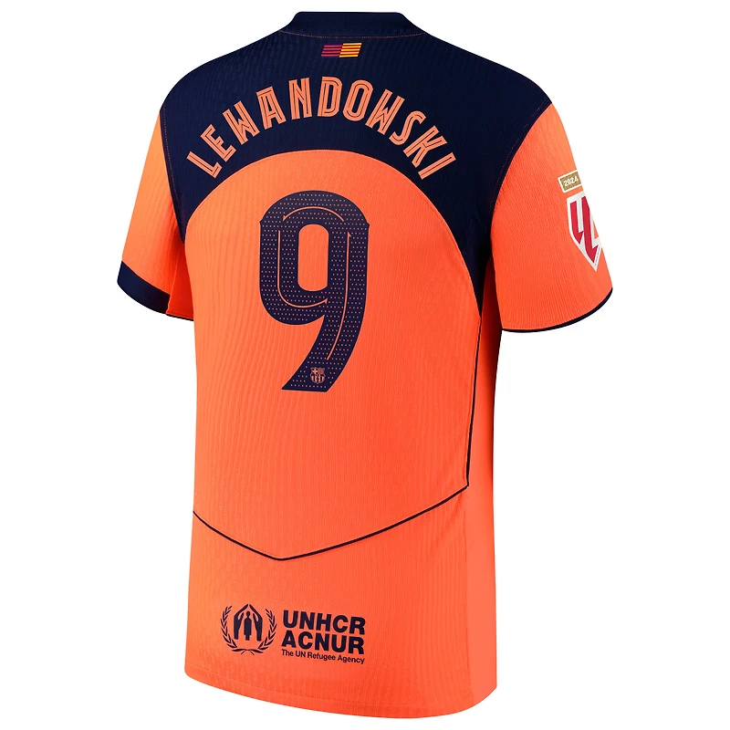 Maillot Nike Robert Lewandowski orange Barcelone 2025/26 troisième joueur authentique pour homme