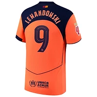 Maillot Nike Robert Lewandowski orange Barcelone 2025/26 troisième joueur authentique pour homme