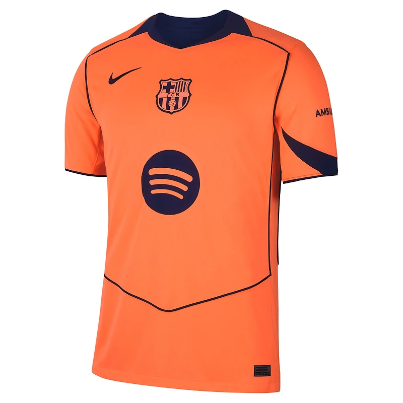 Men's Nike Robert Lewandowski Orange Barcelona 2025/26 Third Replica Player Jersey