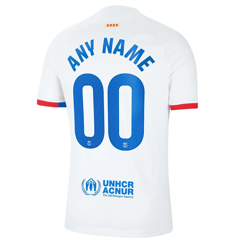 Men's Nike  White Barcelona 2023/24 Away Stadium Replica Custom Jersey