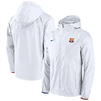Veste à capuche raglan entièrement zippée Nike Barcelona AWF pour homme - Blanc