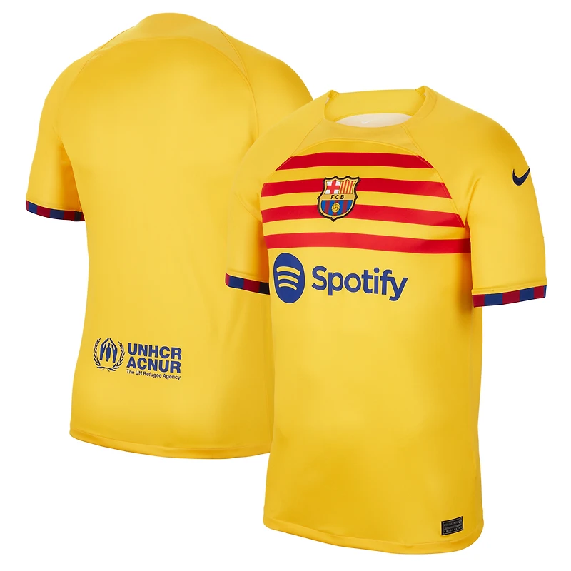 Men's Nike Yellow Barcelona - 2022/23 Fourth Breathe Stadium Replica Jersey