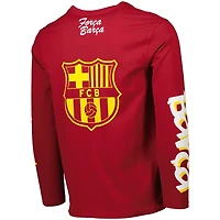 Men's Red Barcelona Graffiti Long Sleeve T-Shirt