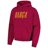 Men's Red Barcelona Team Oversized Raglan Pullover Hoodie