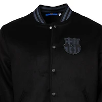 Men's Sport Design Sweden  Black Barcelona Free Kick Wool Varsity Jacket