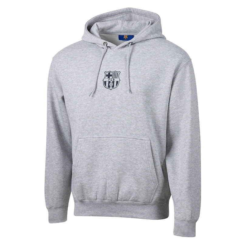 Sweat à capuche décontracté pour homme, style streetwear, gris chiné, motif Sport Design Sweden Barcelona