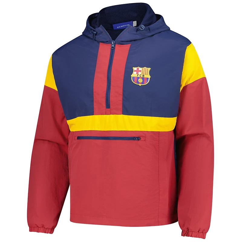 Veste Anorak à quart de zip Sport Design Suède bleu marine Barcelona Starer Premium pour hommes