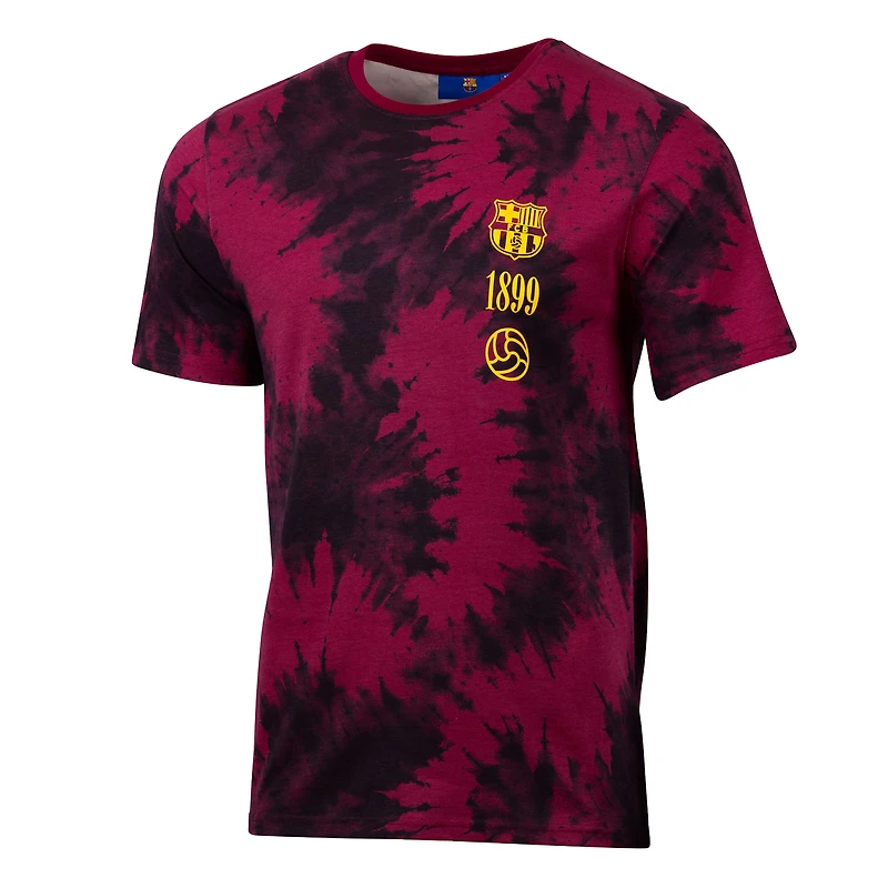 T-shirt tie-dye décontracté pour homme, motif Sport Design Sweden Red Barcelona