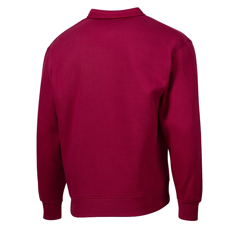 Pull polaire rétro décontracté rouge Barcelone pour homme, design sportif suédois