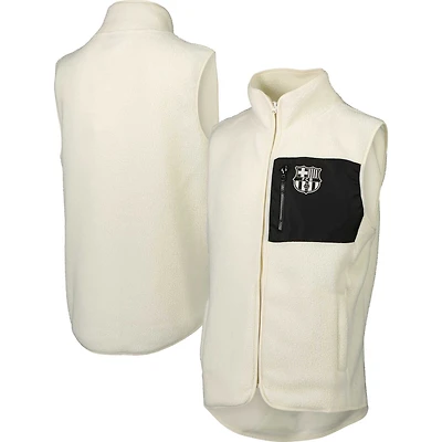 Men's White Barcelona Pile Full-Zip Vest