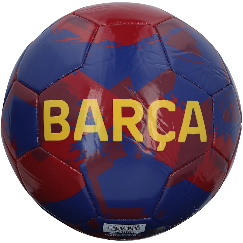 Ballon de football bleu et rouge de l'équipe de Barcelone, autographié par Patrick Kluivert