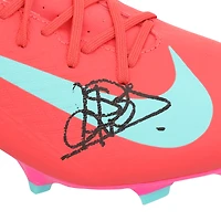 Patrick Kluivert Barcelona Autographed Pink/Teal Nike Mercurial Soccer Cleat