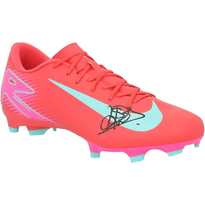 Crampons de football Nike Mercurial roses et turquoise autographiés par Patrick Kluivert (Barcelone)