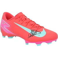 Crampons de football Nike Mercurial roses et turquoise autographiés par Patrick Kluivert (Barcelone)