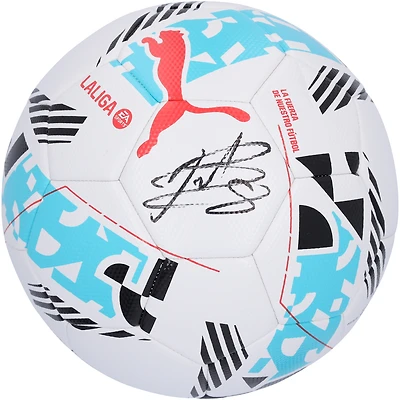 Pedri Barcelona Autographed Puma La Liga Logo Soccer Ball