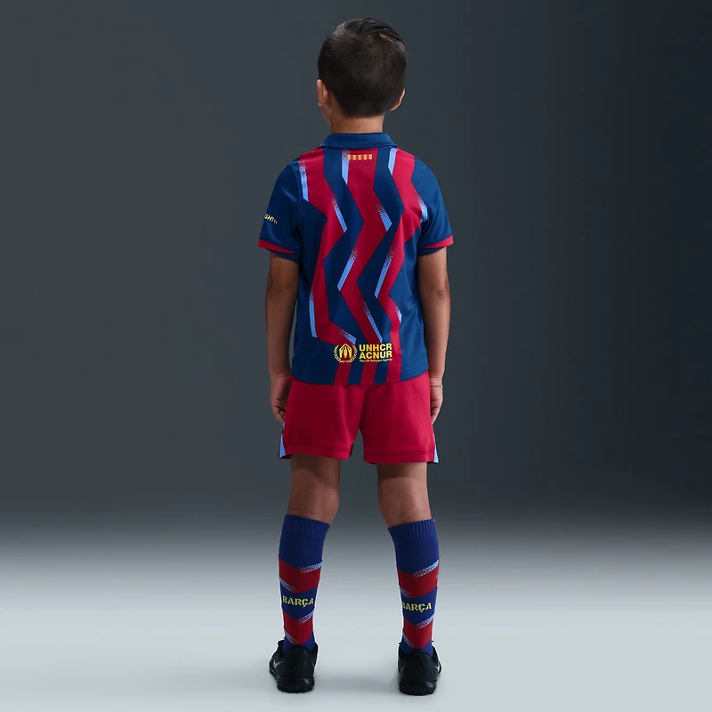 Preschool Nike  Blue/Red Barcelona 2025/26 Fourth Stadium Kit Set