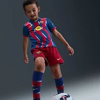 Ensemble de maillot Nike bleu/rouge du FC Barcelone 2025/26 pour enfants d'âge préscolaire (quatrième stade)