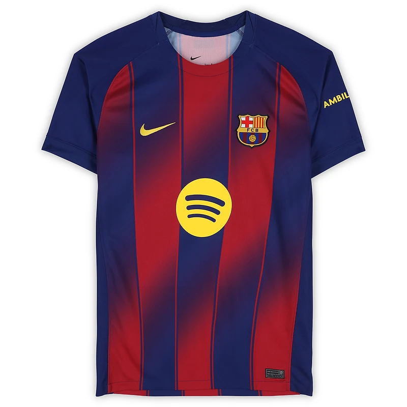 Maillot domicile moderne rouge et bleu Nike autographié par Rivaldo Barcelone