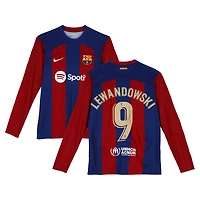 Robert Lewandowski Barcelona Autographed Nike 2023-24 Home Jersey