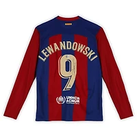 Robert Lewandowski Barcelona Autographed Nike 2023-24 Home Jersey