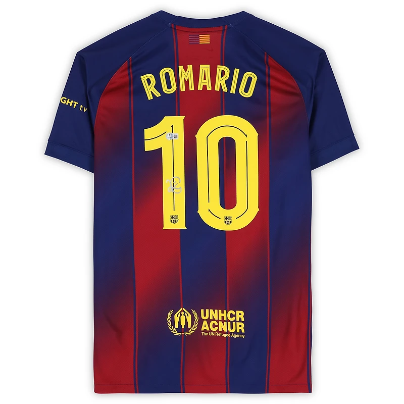 Romário Barcelona Autographed Red/Blue Nike Modern Home Jersey