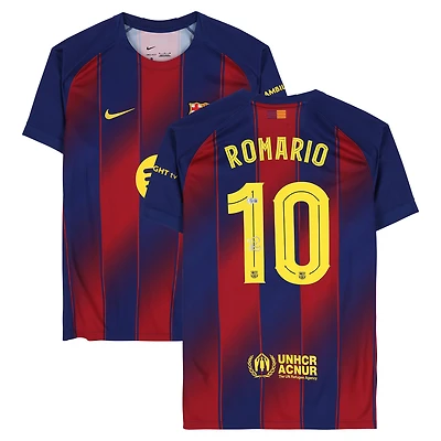 Romário Barcelona Autographed Red/Blue Nike Modern Home Jersey