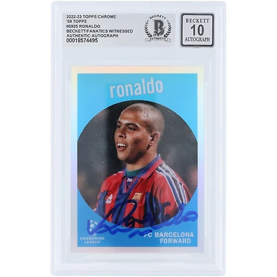 Ronaldo Barcelona Autographed 2022-23 Topps Chrome UEFA '59 Topps Design #59-25 Beckett Fanatics Witnessed Authenticated Auto 10 Card 