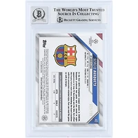Sergio Busquets Barcelona Autographed 2021-22 Topps Chrome UEFA CL Aqua Wave Refractor #42 #/199 Beckett Fanatics Witnessed Authenticated 10 Card