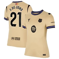 Women's Nike Frenkie de Jong Gold Barcelona 2025/26 Away Stadium Replica Jersey