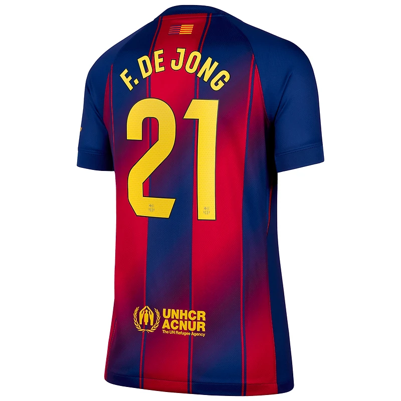 Women's Nike Frenkie de Jong Navy Barcelona 2025/26 Home Replica Jersey
