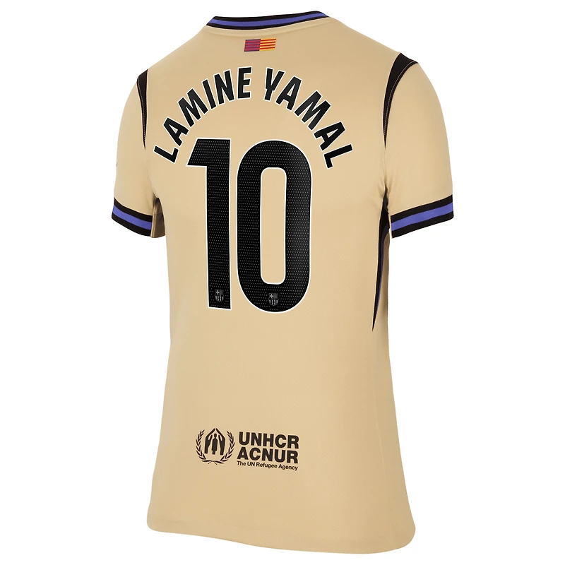 Women's Nike Lamine Yamal Gold Barcelona 2025/26 Away Stadium Replica Jersey