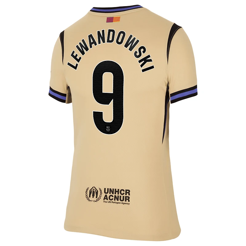 Women's Nike Robert Lewandowski Gold Barcelona 2025/26 Away Stadium Replica Jersey