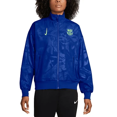 Veste Nike Royal Barcelona 2024/25 Third Strike Anthem Performance entièrement zippée pour femme