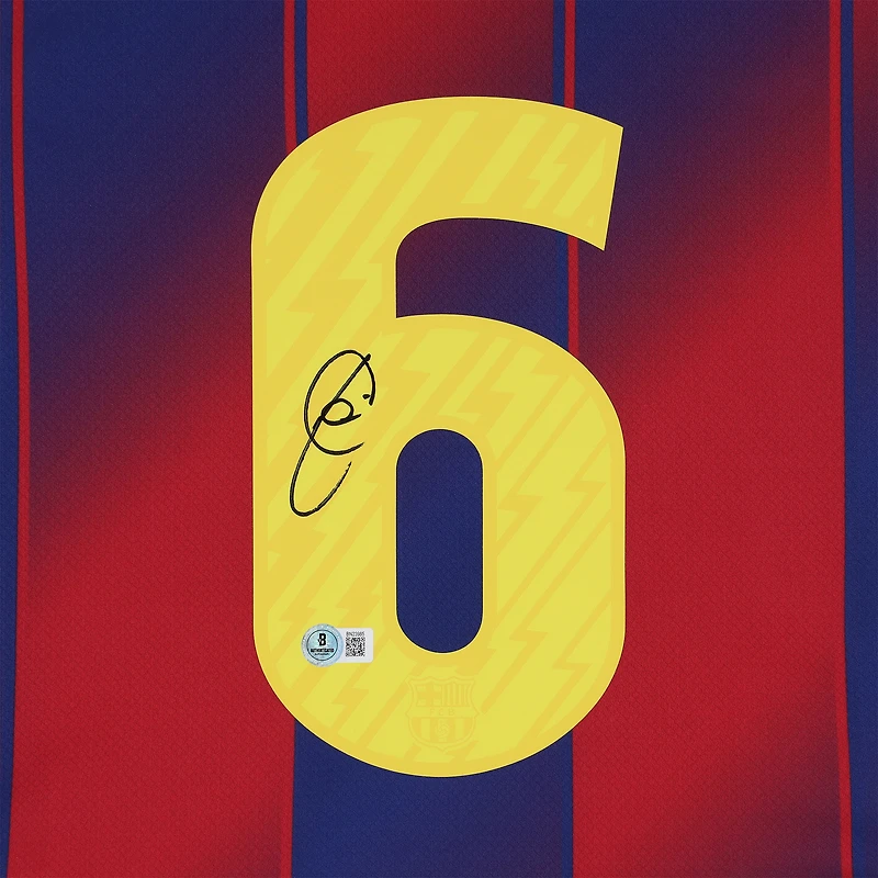 Xavi Barcelona Autographed Red/Blue Nike Modern Home Jersey