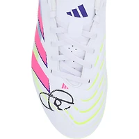 Crampons de football adidas Predator blancs et roses autographiés par Xavi Barcelone