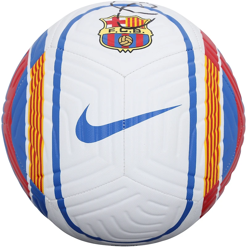 Xavi Barcelona Autographed White, Blue & Red Soccer Ball